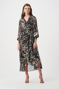 Signature | Chiffon Printed Fit and Flare Wrap Dress
