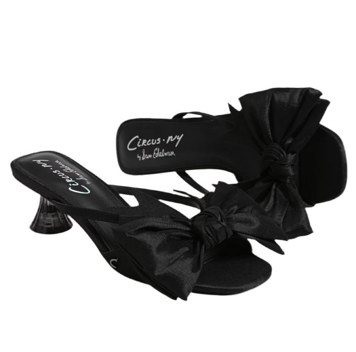 Natalina Black Heel with Bow Detail