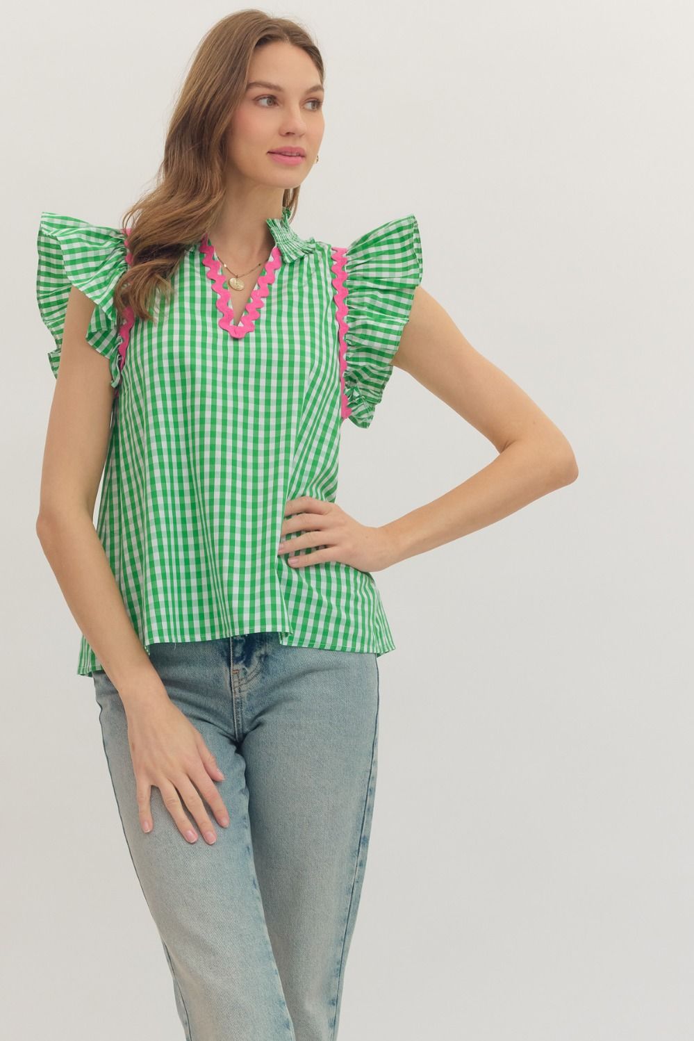 Sweet Clover Flutter Sleeve Top