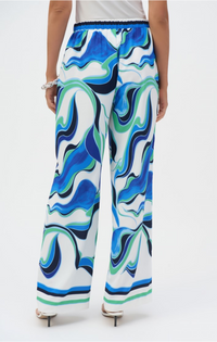 Woven Abstract Print Wide-Leg Pants