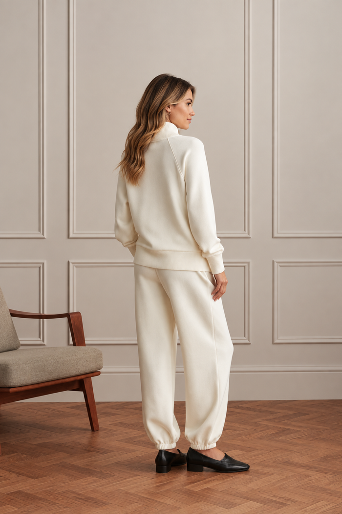 Macie Zip-Hem Sweater- Pristine