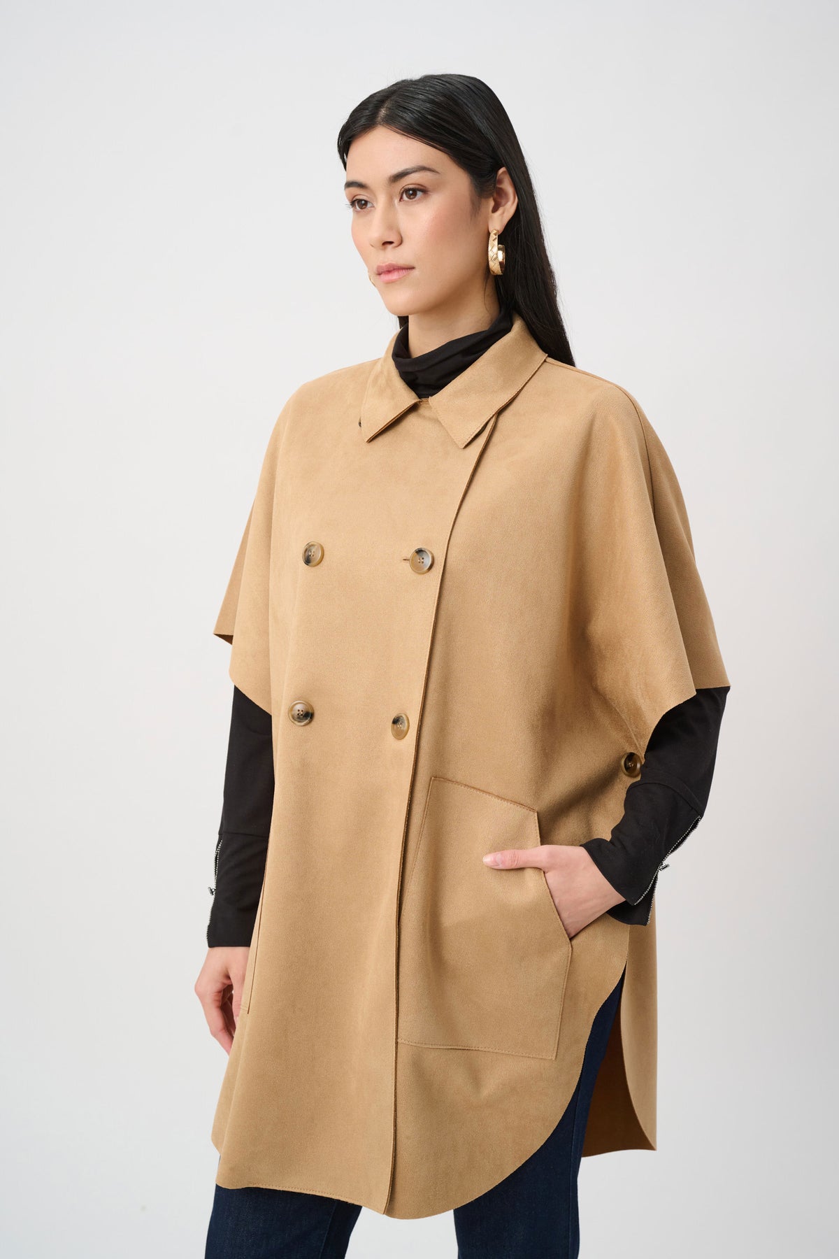 Scuba Suede Poncho Jacket