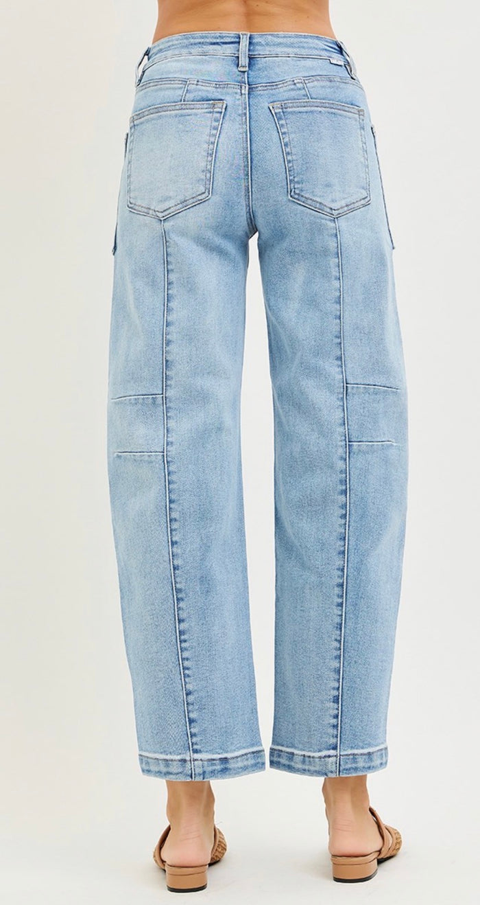 Risen- Slouchy Ankle Boyfriend Jean w/ Patch Pocket