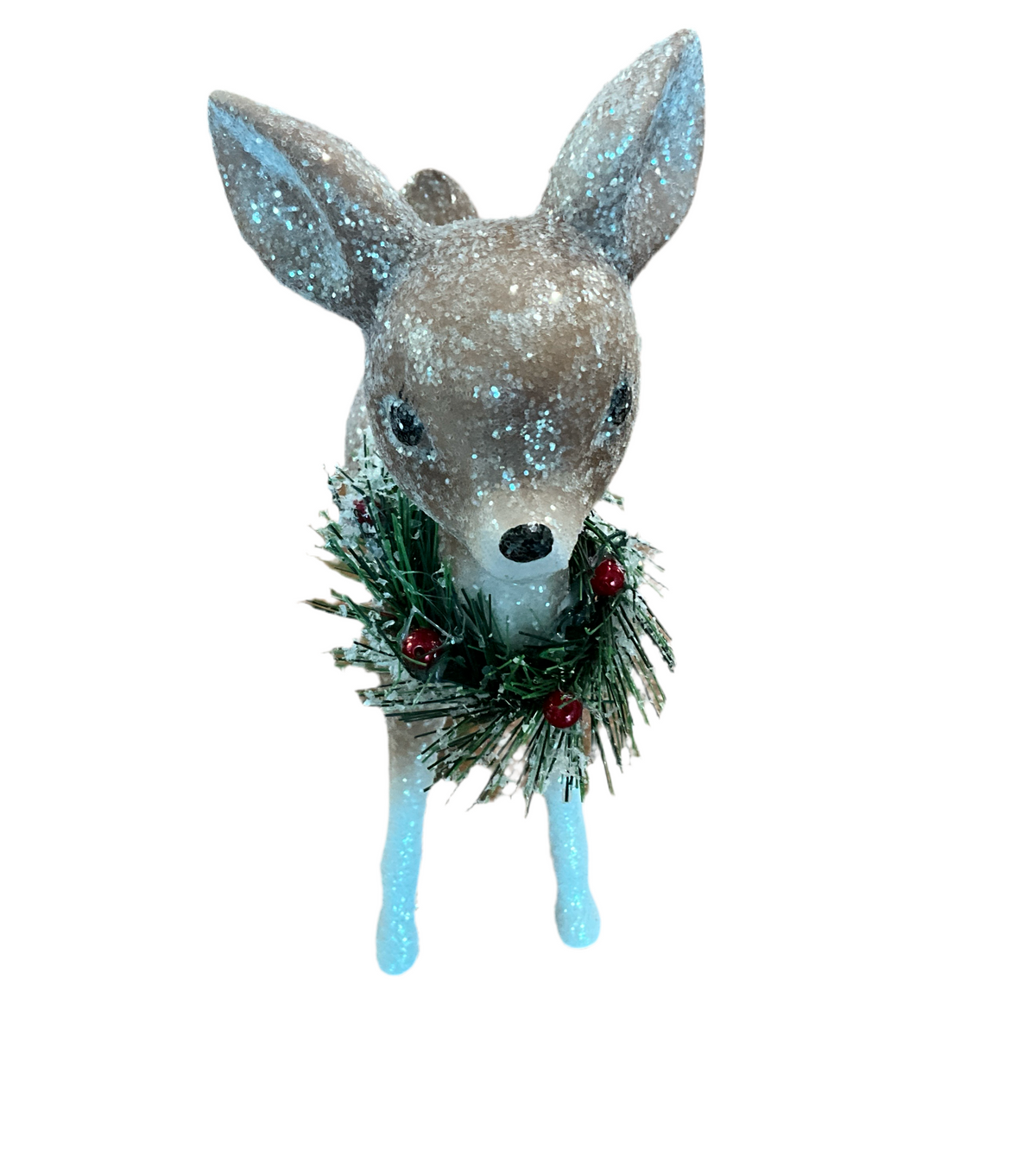 9" Retro Deer with Wreath