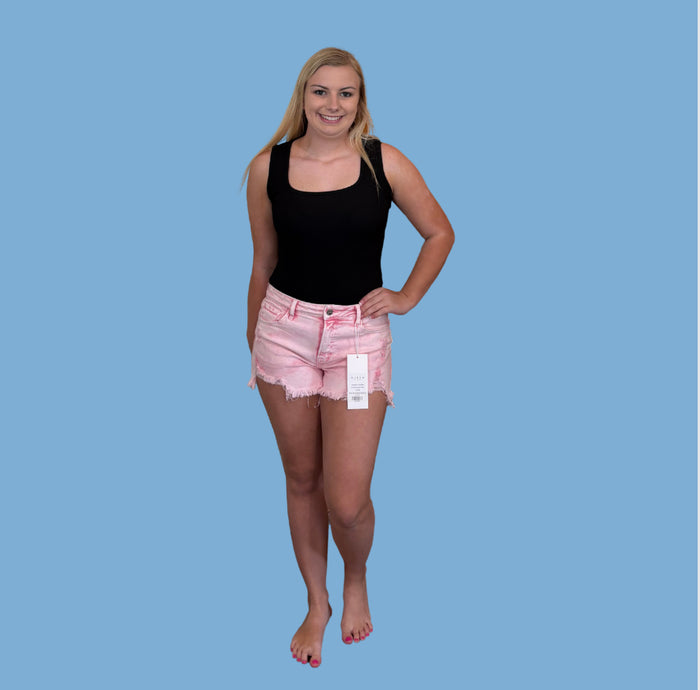 Pink Acid Risen Shorts