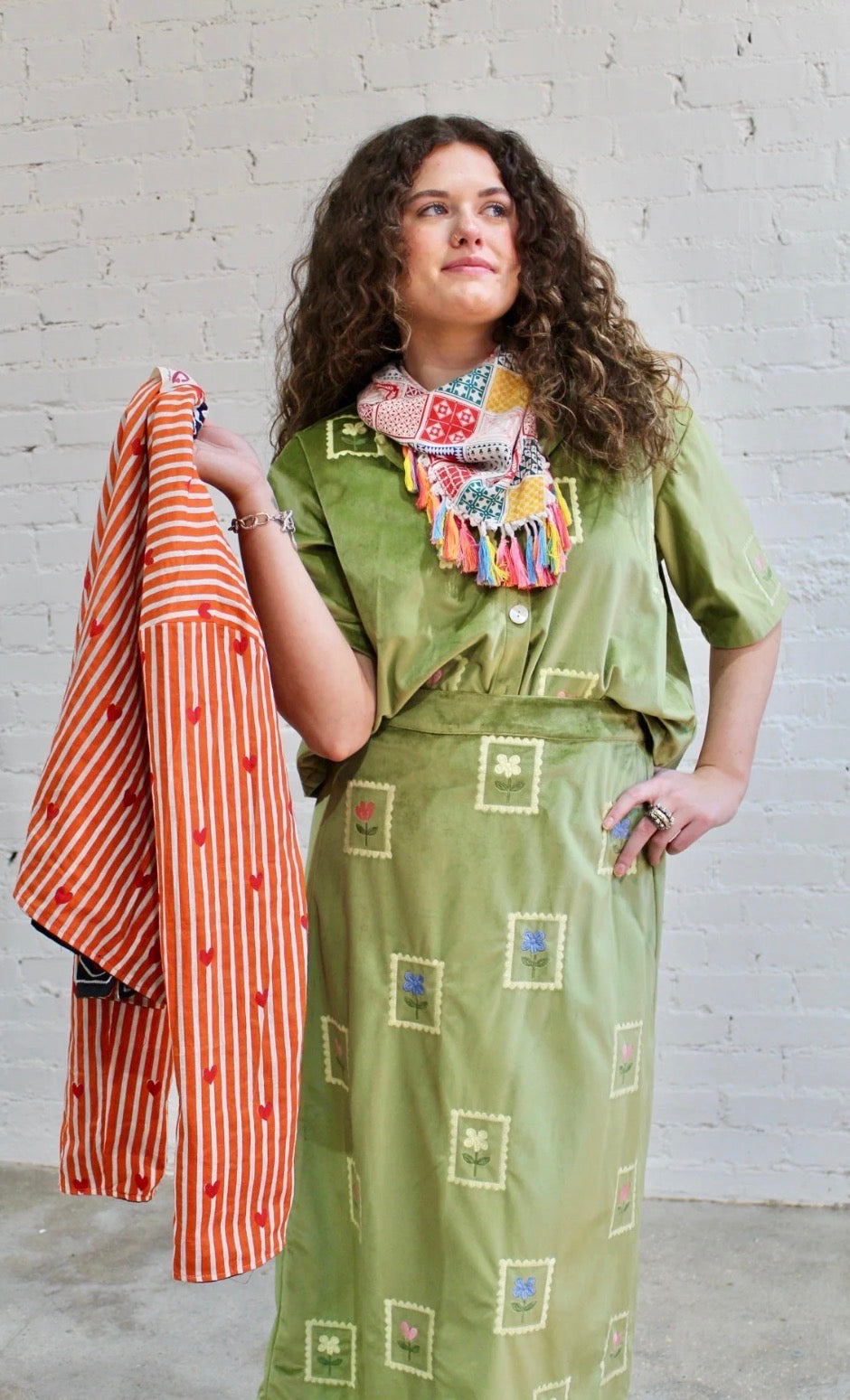 Postcard Shirt and Skirt Set