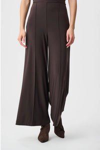 Front‑Slit Wide‑Leg Pants- Mocha