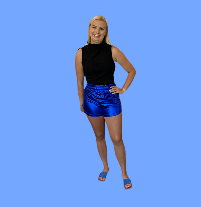 Royal Blue Metallic Shorts