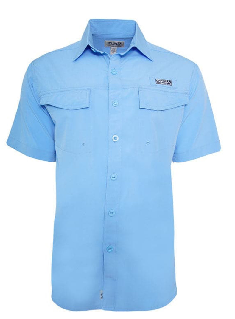 Hook and Tackle Coastline Short Sleeve Fishing Shirt- French Blue