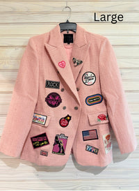 Long Pink Tweed Spring Rock Blazer