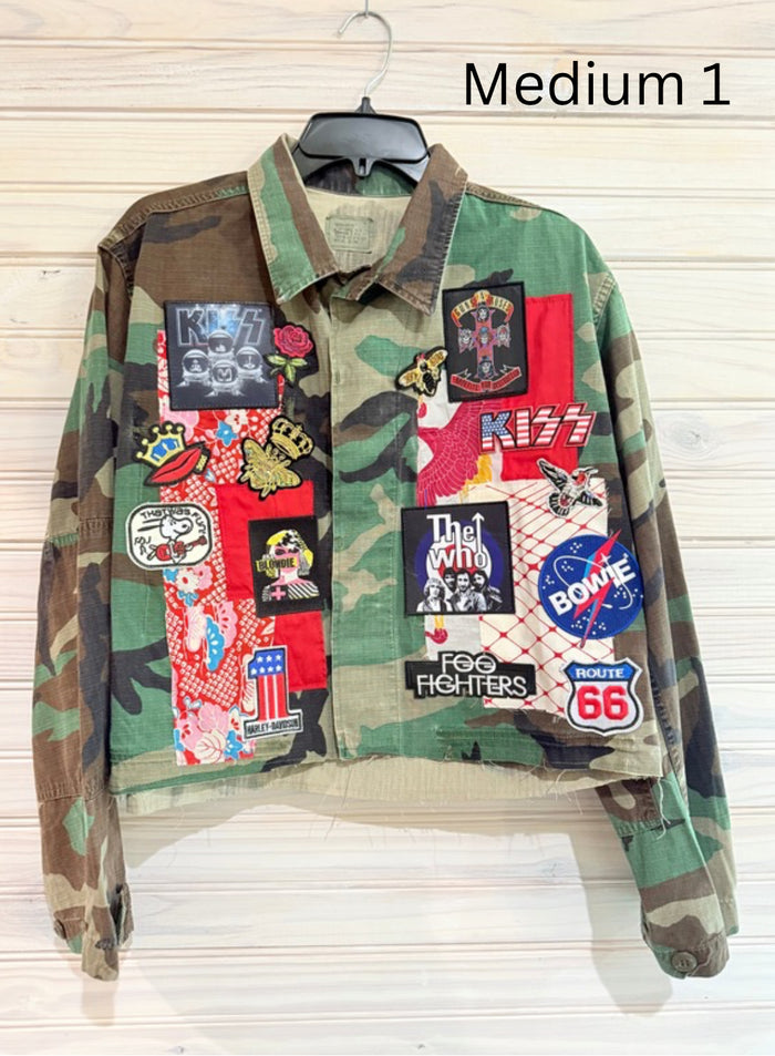 Vintage Camo Crop Rock Jacket