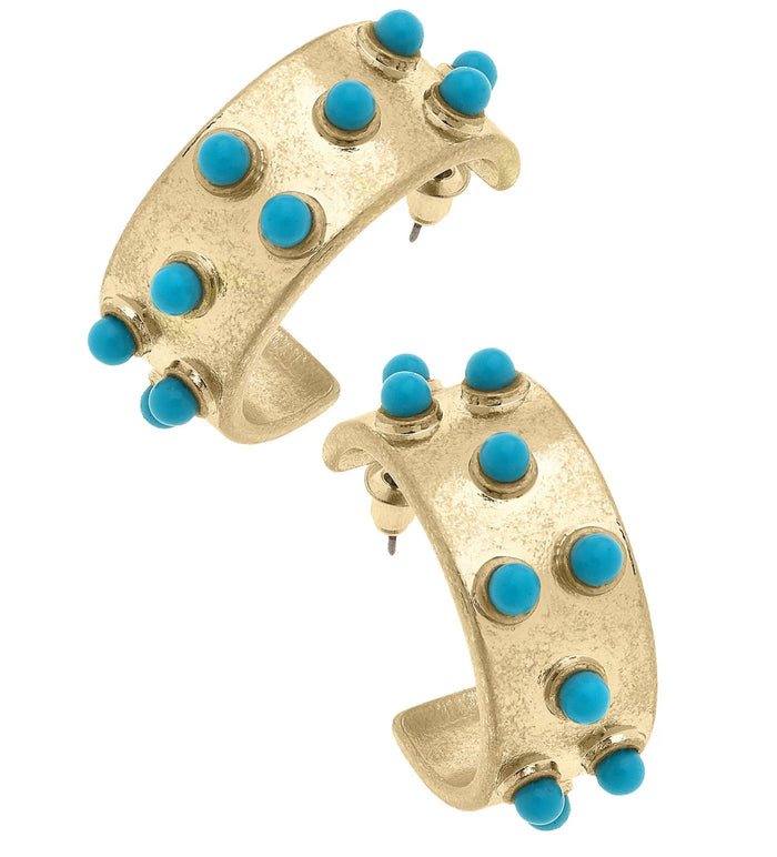 Yellowstone Turquoise Studded Hoop Earrings