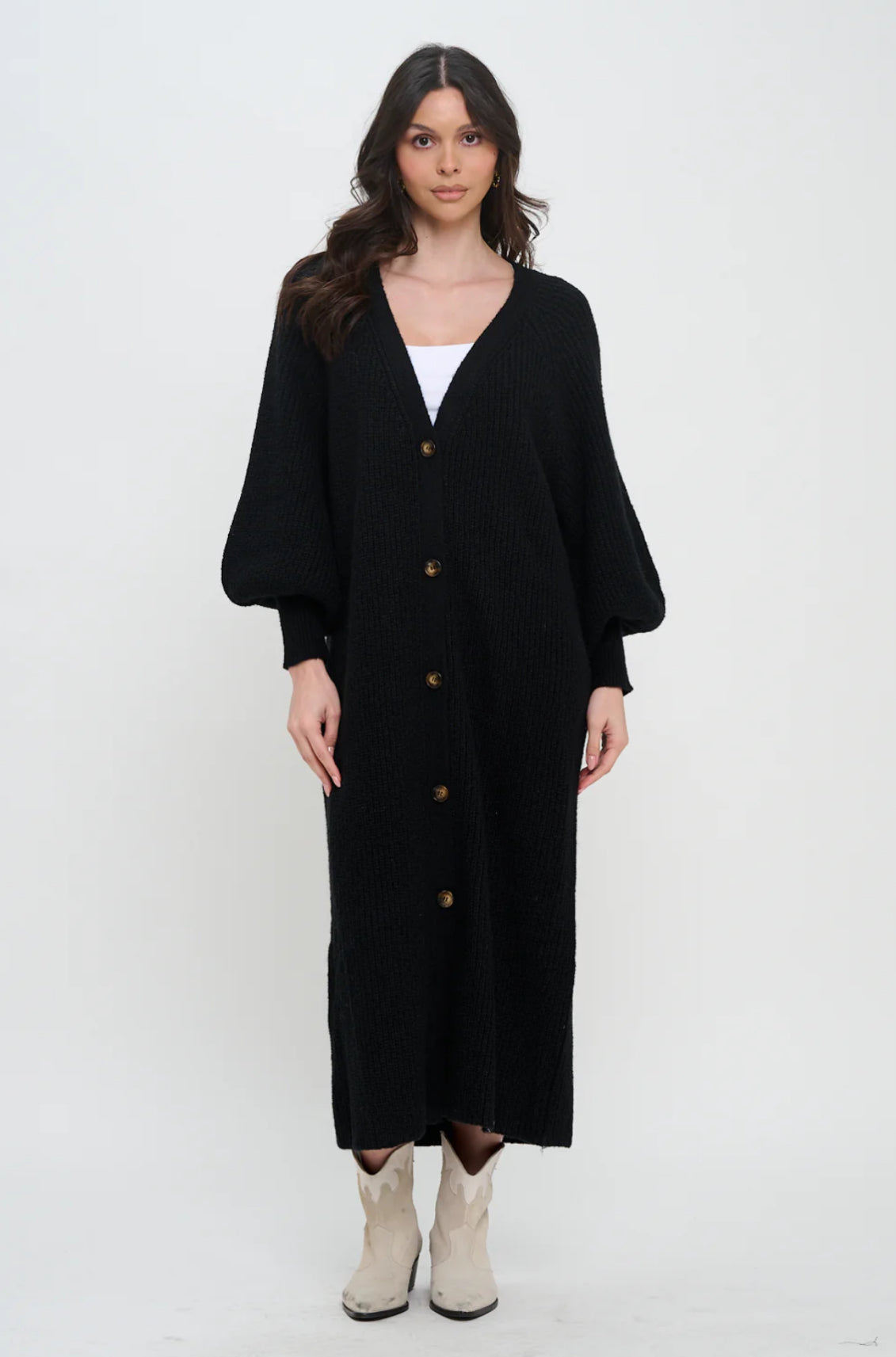 Meet Me In Santorini-Sweater Long Duster