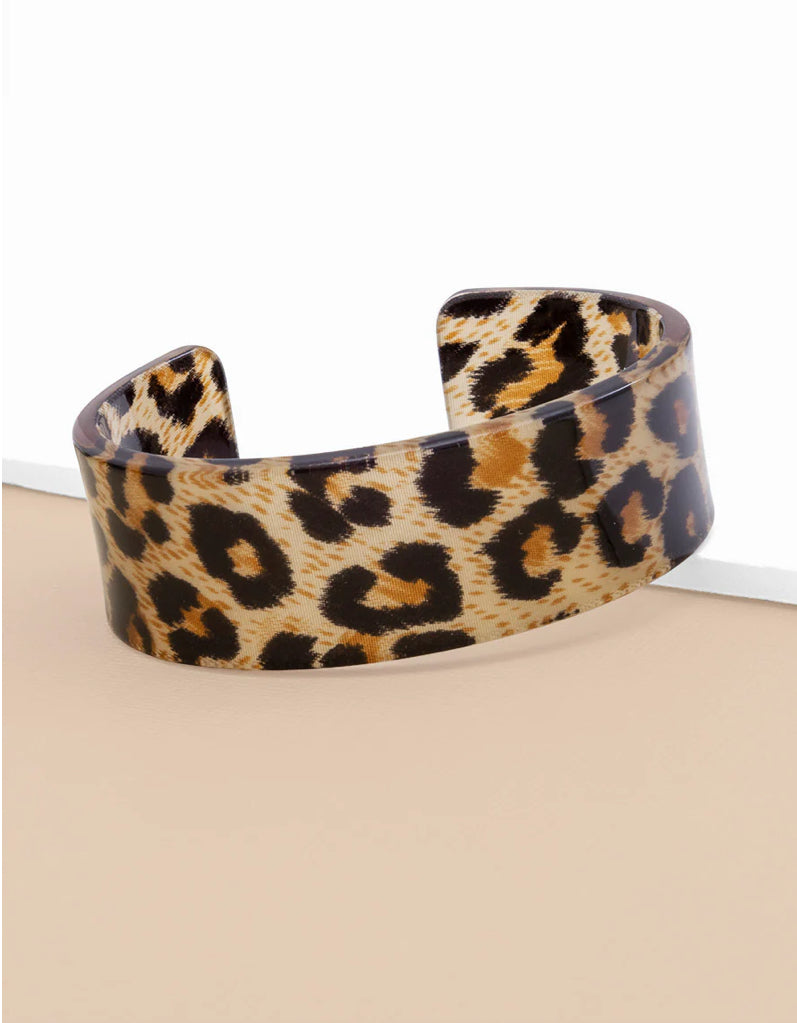 Resin Leopard Cuff Bracelet