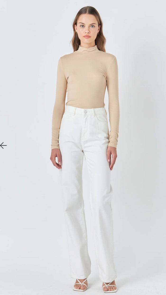 Endless Rose- Tan Turtle Neck