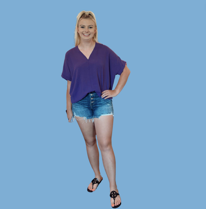 Purple Short Sleeve Top