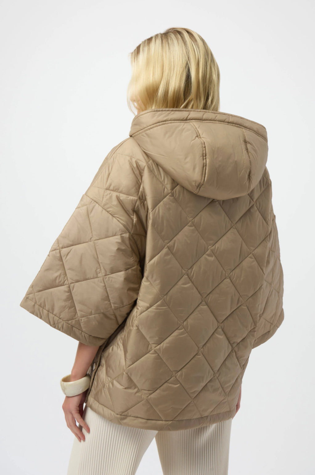 Joseph Ribkoff- Woven Diamond Quilt Hooded Jacket