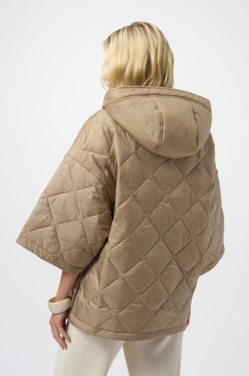Joseph Ribkoff- Woven Diamond Quilt Hooded Jacket