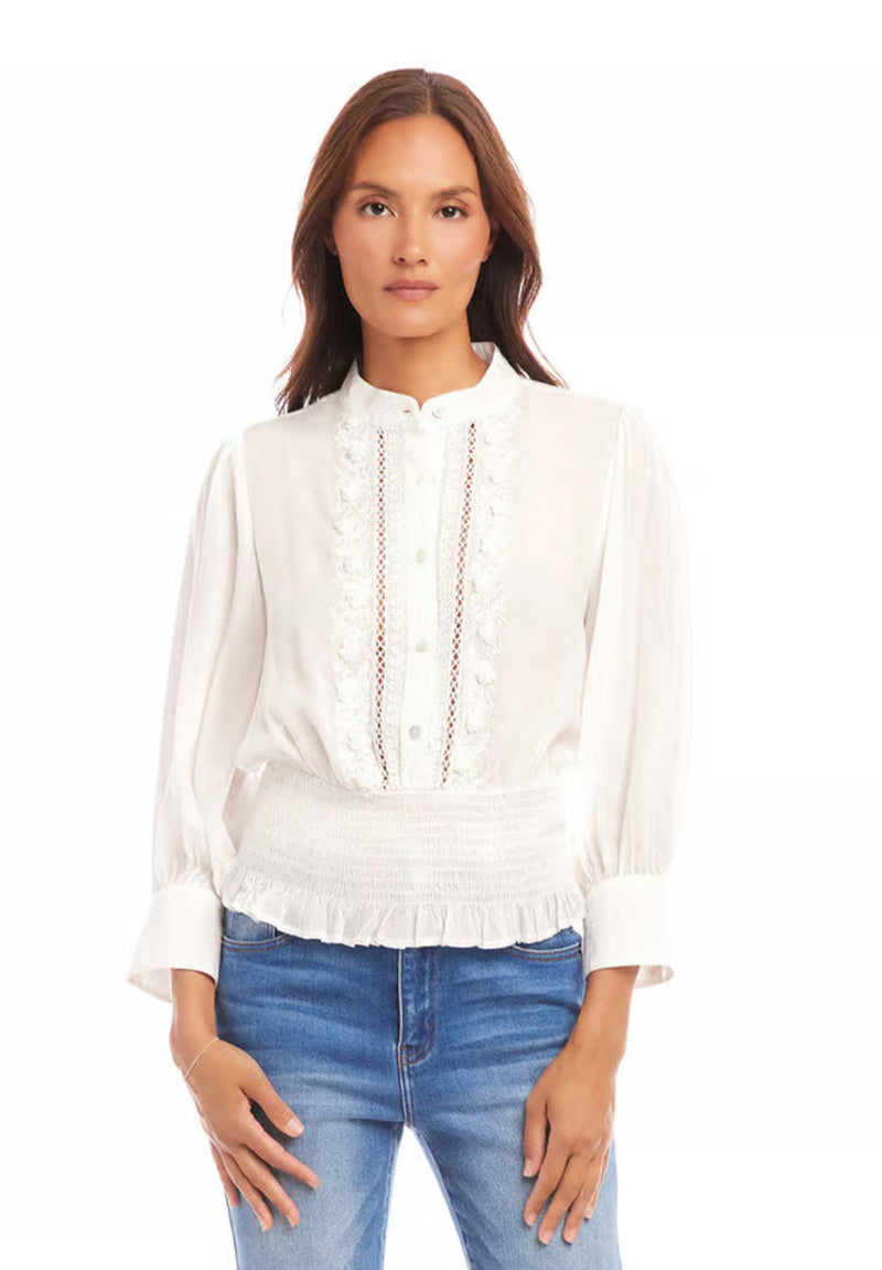 Karen Kane Smocked Waist Top