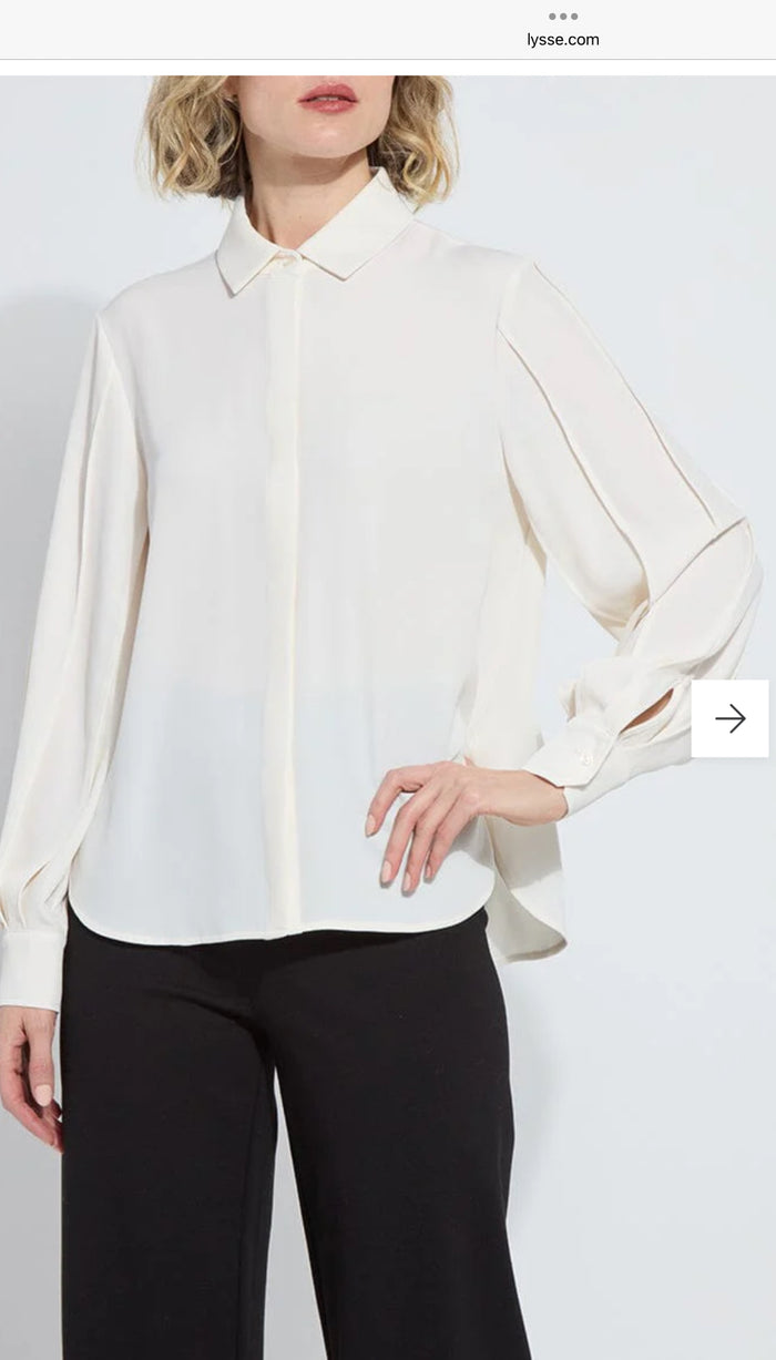 Lysse- Ivette Pleated Balloon Sleeve Blouse