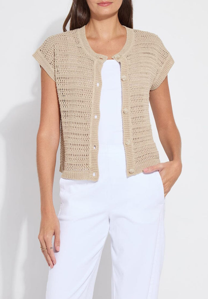 Lysse Brisa Linen Mesh Sleeveless Cardi