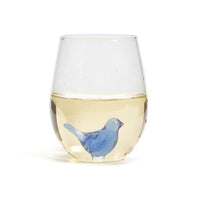 Blue Bird Wine Glass