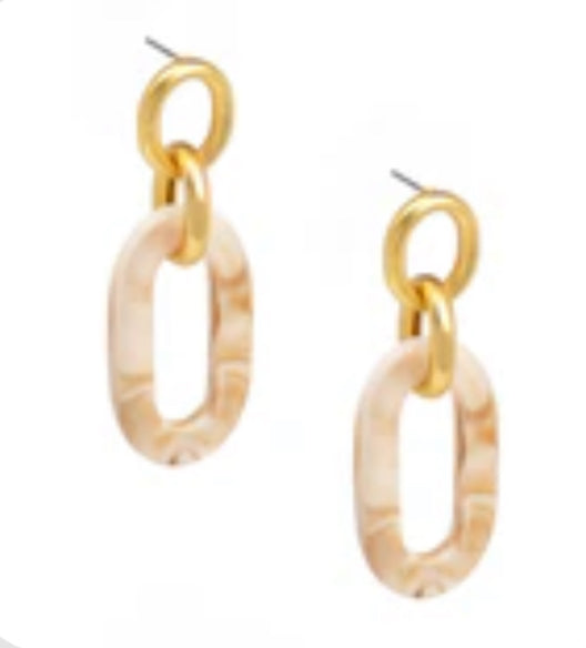 Zenzii- Marble and Gold Drop Earring