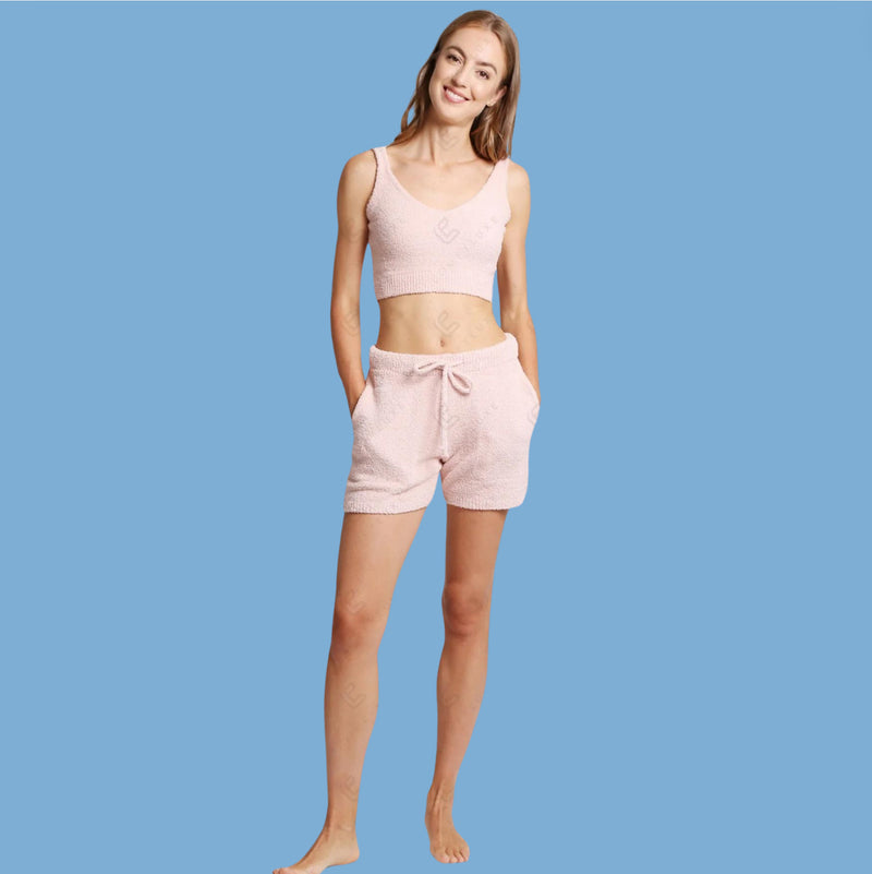 Comfy Luxe Pink Pajama Shorts