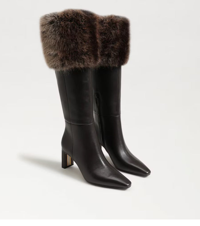 Sam Edelman- Sylvia Cozy Wide Calf Fur Cuff Knee High Boot