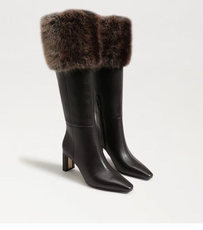 Sam Edelman- Sylvia Cozy Wide Calf Fur Cuff Knee High Boot