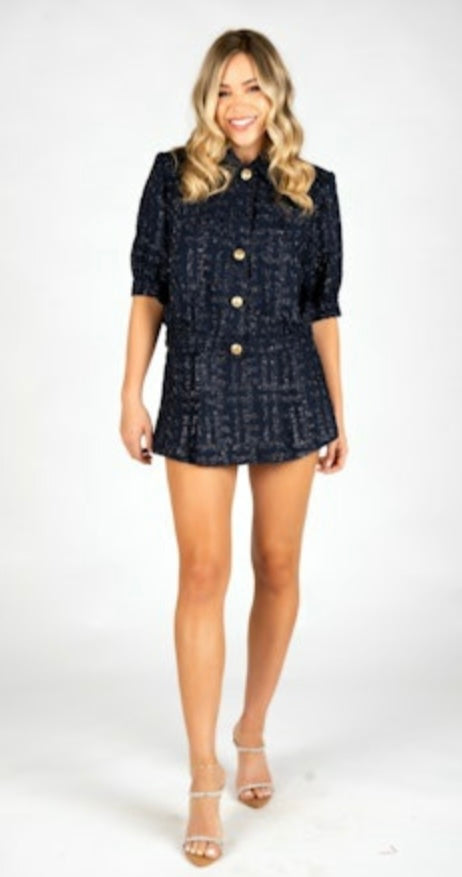 Celia Navy Tweed Jacket