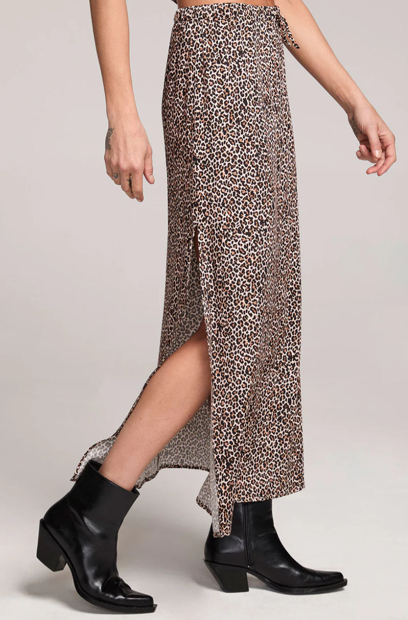 Saltwater Luxe- Seraphyne Leopard Midi Skirt