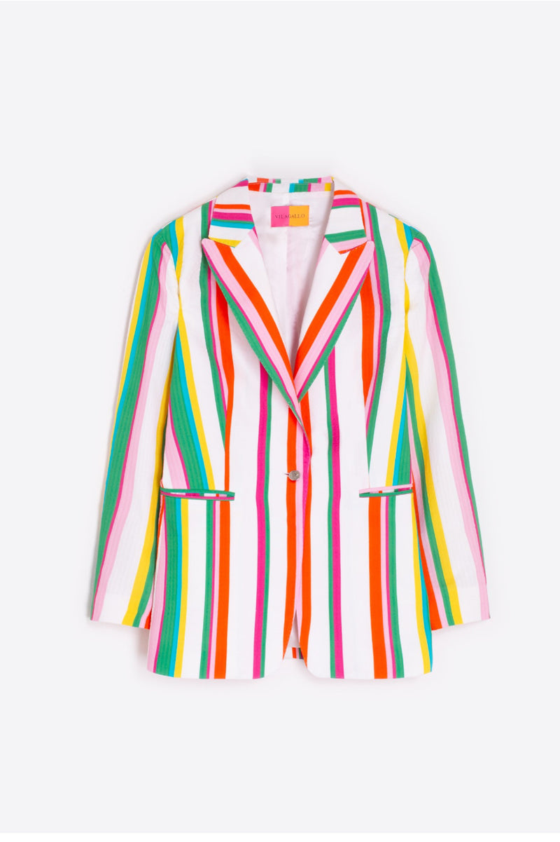 Vilagallo Sophia Raya Seesucker Blazer