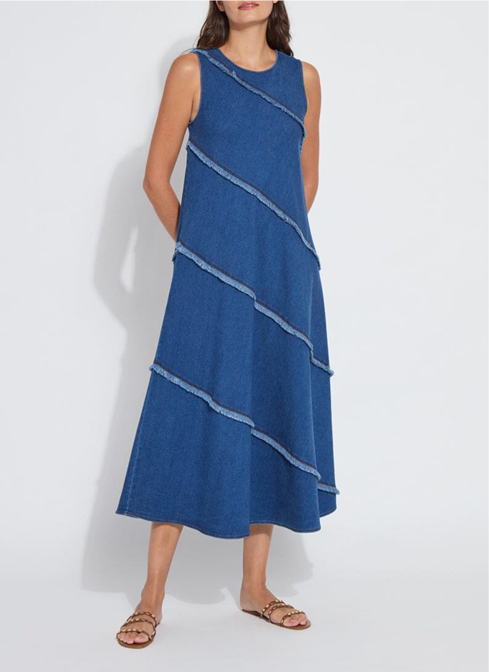 Lysse Mirabella Fringed Midi Denim Dress