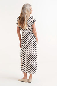 Piano Striped Print Midi Dress