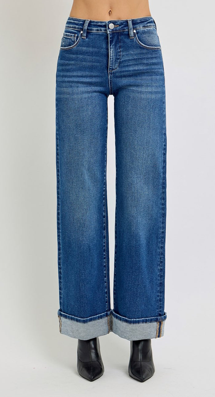 Risen High Rise Cuff Wide Leg