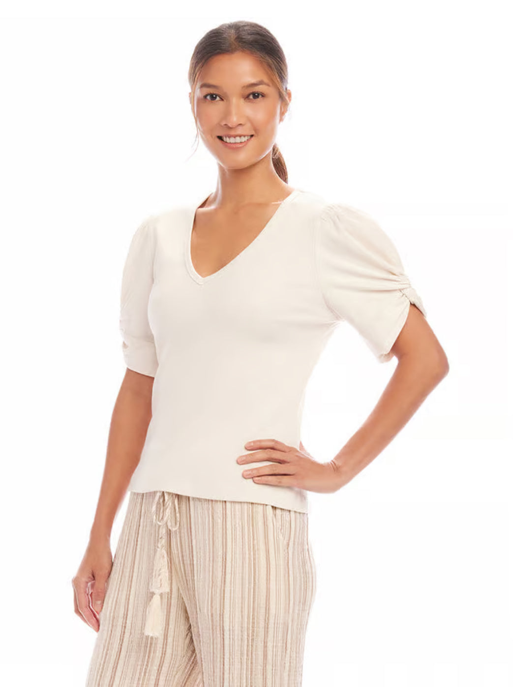 Karen Kane Twist Sleeve Top