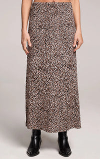 Saltwater Luxe- Seraphyne Leopard Midi Skirt