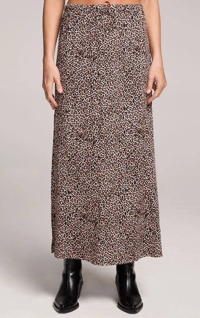 Saltwater Luxe- Seraphyne Leopard Midi Skirt
