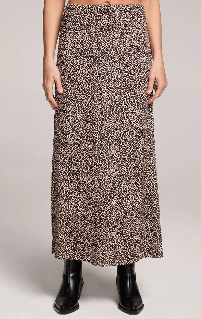 Saltwater Luxe- Seraphyne Leopard Midi Skirt