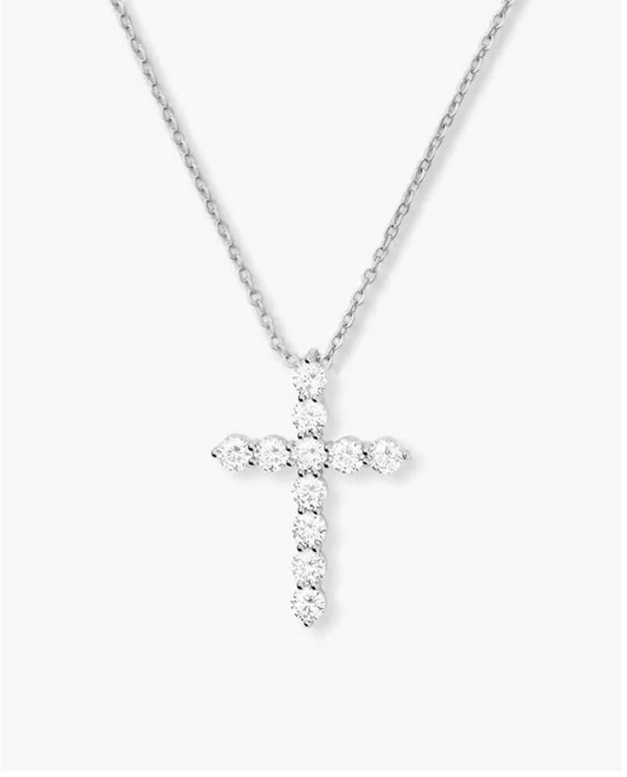 Oh She Fancy" Small Cross Pendant- Silver