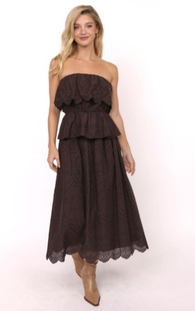 Sadie And Sage- Double Vision Eyelet Tube Top