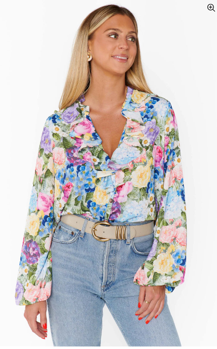 Show Me Your MuMu Suki Ruffle Flower Top