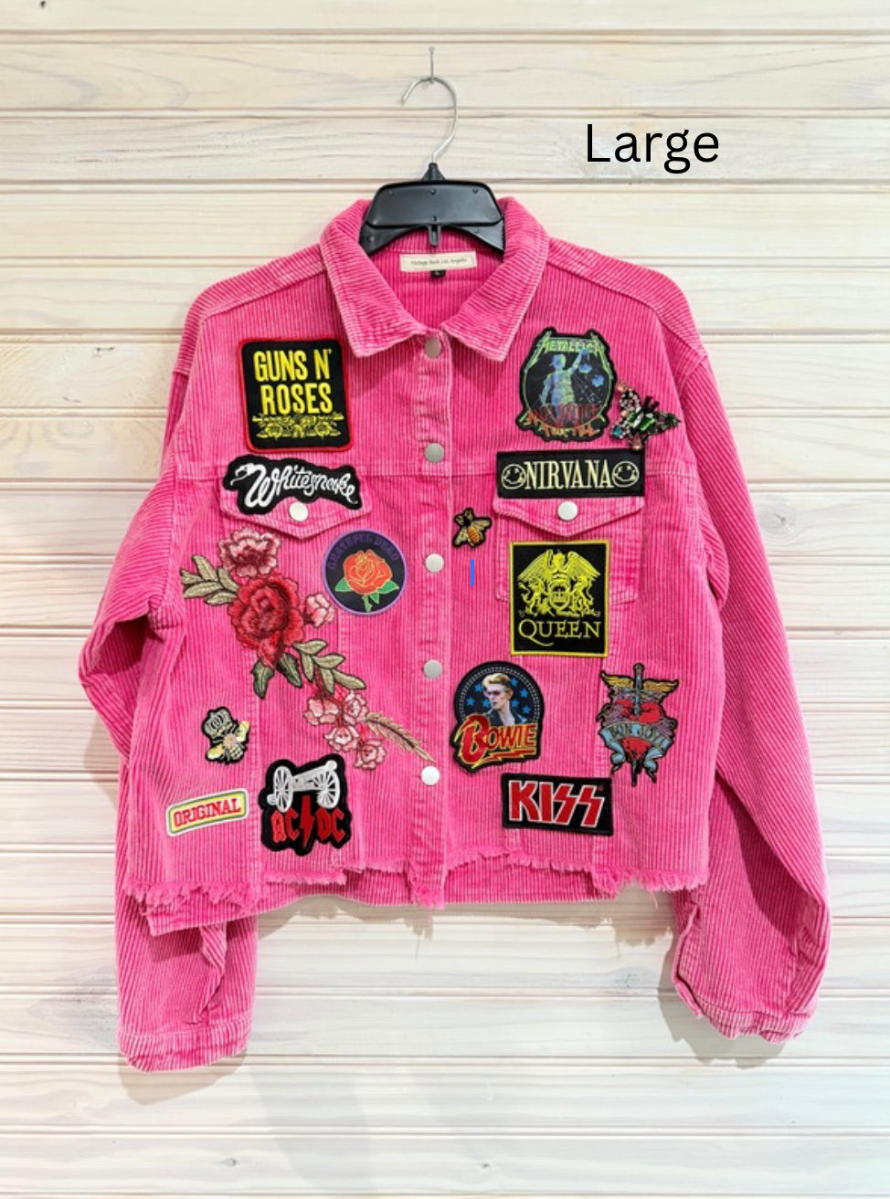 Pink Corduroy Distressed Rock Jacket