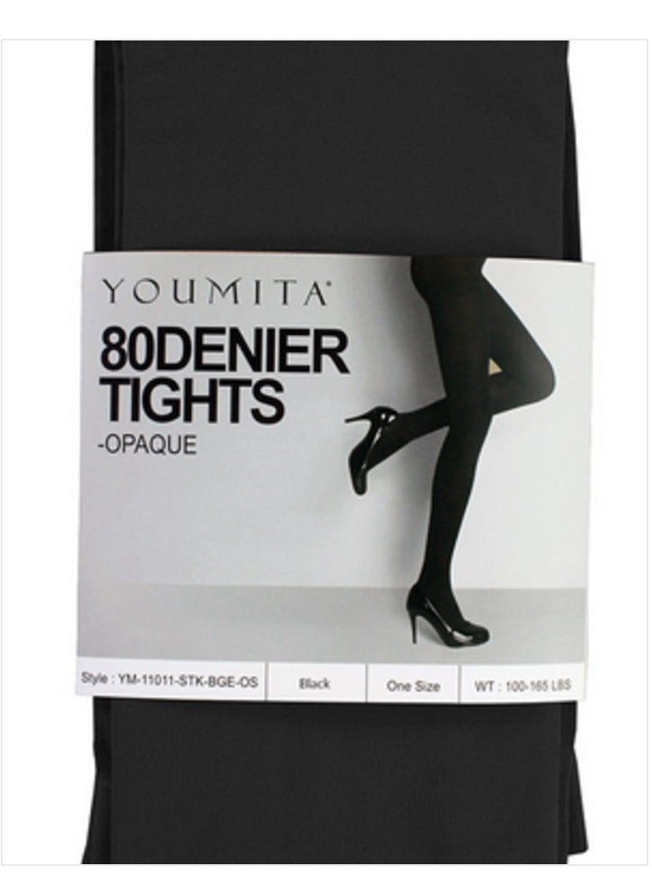 Black Non-Run Opaque Tights