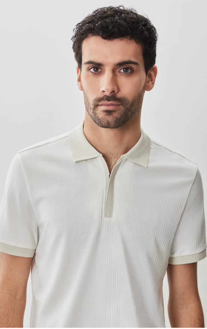 White Whistler Short Sleeve Covered Zip Polo