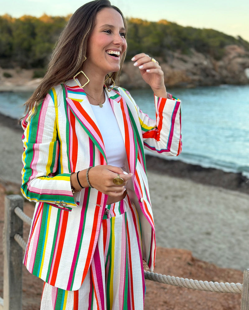 Vilagallo Sophia Raya Seesucker Blazer