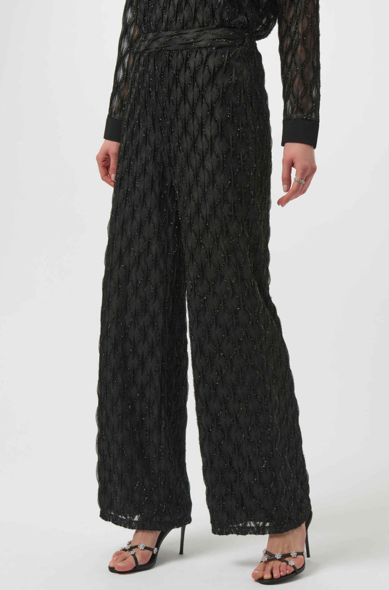 Joseph Ribkoff Lurex Cascade Wide-Leg Pull-On Pants