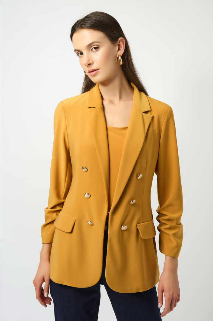 Joseph Ribkoff Gold Silky Knit Fitted Blazer