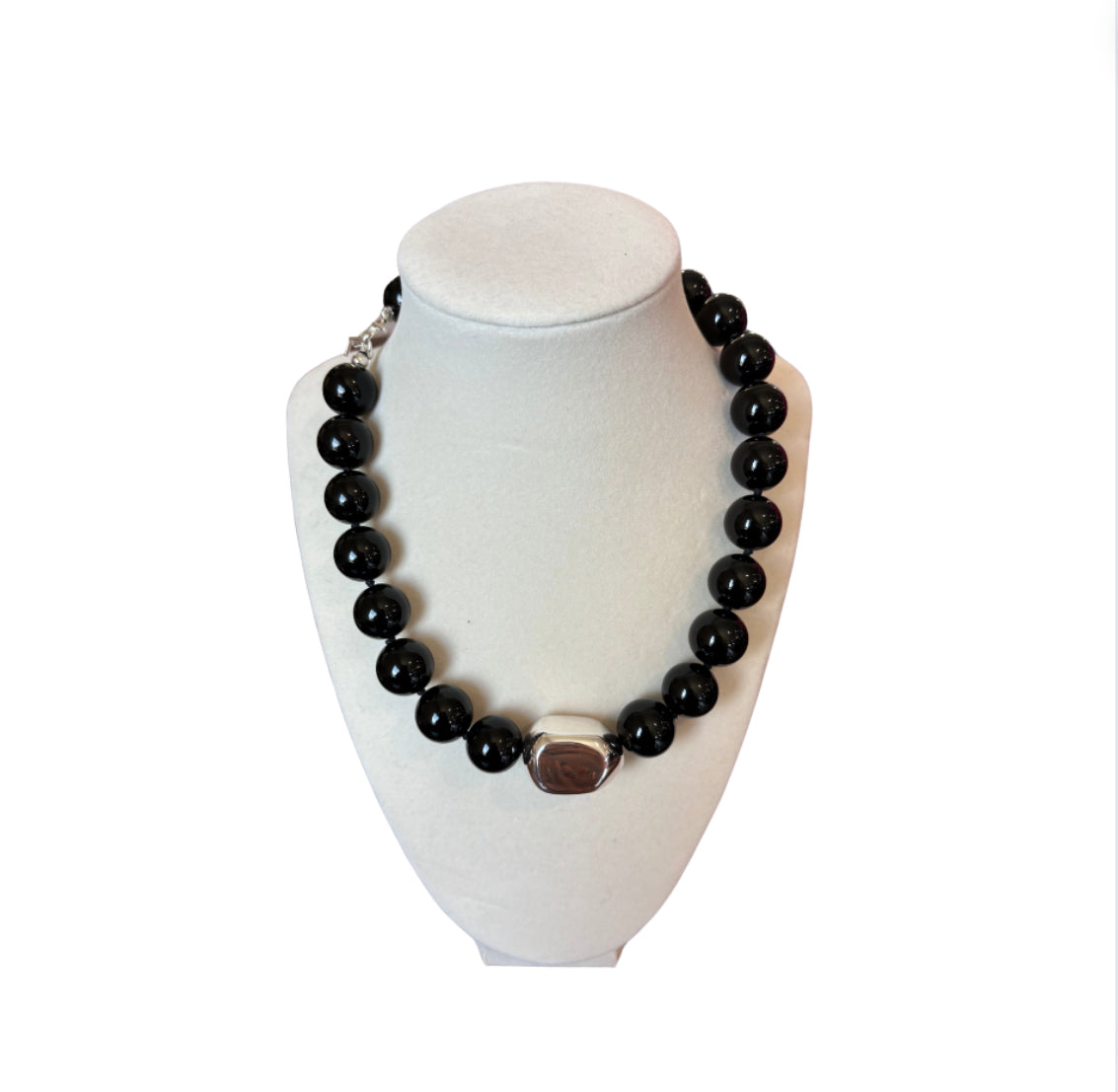 Black Oynx W/Bead Necklace